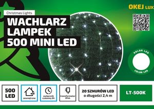 Lampki choinkowe Multimix.pl LED na kabel kolorowe 500szt. (OLT-500K) 1