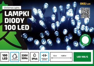 Lampki choinkowe Multimix.pl Sznur świetlny 10 m 100 LED zewnętrzny możliwość łączenia profesjonalne oświetlenie świąteczne LED NR 1778 Wielokolorowy 1