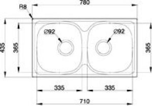 Zlewozmywak Pyramis E78 2-komorowy (100138801) 2
