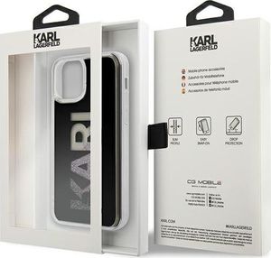 Karl Lagerfeld Etui Karl Lagerfeld Logo Glitter Hardcase do iPhone 12 mini czarne 4