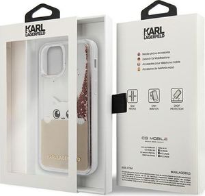 Karl Lagerfeld Etui Karl Lagerfeld K-Peek A Boo Liquid Glitter Hardcase do iPhone 12 mini różowe/złote 4