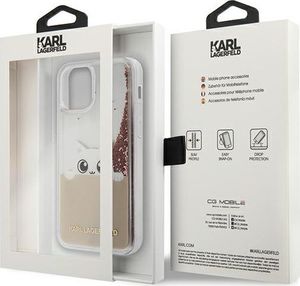 Karl Lagerfeld Etui Karl Lagerfeld K-Peek A Boo Liquid Glitter Hardcase do iPhone 12 / 12 Pro różowe/złote 4
