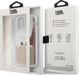 Karl Lagerfeld Etui Karl Lagerfeld K-Peek A Boo Liquid Glitter Hardcase do iPhone 12 Pro Max różowe/złote 4