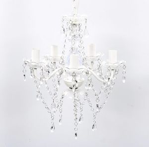 Lampa wisząca Lumes Biały kryształowy żyrandol do salonu - E960-Lovet 1