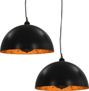 Lampa wisząca Lumes Czarno-złote półokrągłe lampy wiszące 2 sztuki - EX104-Moldo 1