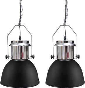 Lampa wisząca Lumes Dwie czarne regulowane lampy wiszące loft - E984-Berlog 1