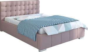 Elior Tapicerowane łóżko ze schowkiem 120x200 - Elber 2X + materac piankowy Contrix Visco Premium 1