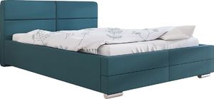 Elior Tapicerowane łóżko ze schowkiem 90x200 - Oliban 2X + materac lateksowy Contrix Rubber SX 1