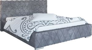 Elior Pikowane pojedyncze łóżko 90x200 - Loban 2X + materac piankowy Contrix Visco Premium 1