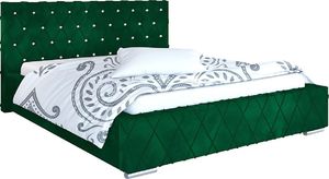 Elior Tapicerowane pojedyncze łóżko 120x200 - Loban 2X + materac lateksowy Contrix Rubber SX 1