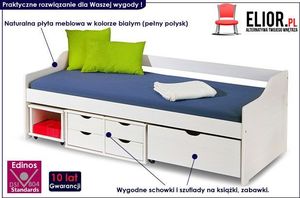 Elior Jednoosobowe łóżko z szufladami Nixer - białe 2
