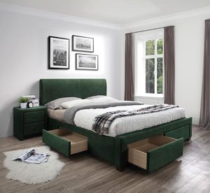 Elior Podwójne łóżko z szufladami Moris 4X - zielone 1