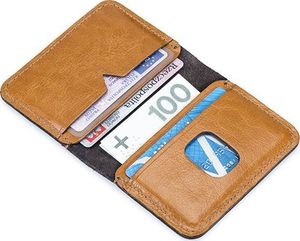 Solier Cienki skórzany portfel męski Solier SW11 jasnobrązowy 4