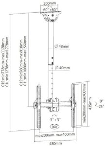 Techly Uchwyt sufitowy ICA-CPLB 944S 32'' - 55'' 3