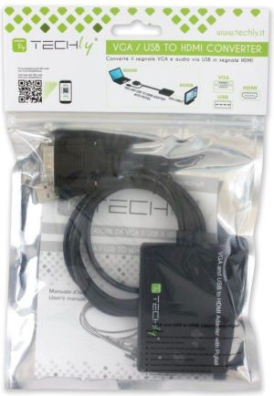 Adapter AV Techly D-Sub (VGA) - HDMI + USB-A czarny (301665) 3