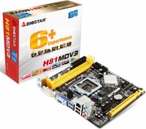 Płyta główna Biostar H81MDV3, LGA1150, H81, 2XDDR3, USB 3.0, uATX, BOX (H81MDV3) 1