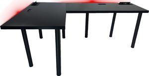 Biurko Daming Model 3 Czarne 202 cmx136 cm x 2,8 cm z prostokątnym przepustem na kable 2