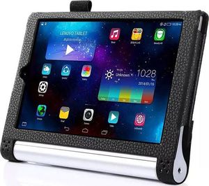 Etui na tablet 4kom.pl Etui skórzane Lenovo Yoga Tab 3 Pro 10 X90 Czarne + Szkło uniwersalny 7