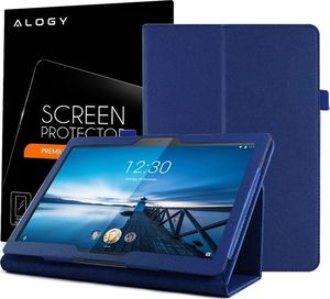 Etui na tablet 4kom.pl Etui stojak do Lenovo Tab M10 10.1 TB-X605 Granatowe + Szkło uniwersalny 4