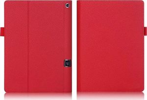 Etui na tablet 4kom.pl Etui skórzane Lenovo Yoga Tab 3 Pro 10 X90 Czerwone + Szkło uniwersalny 1