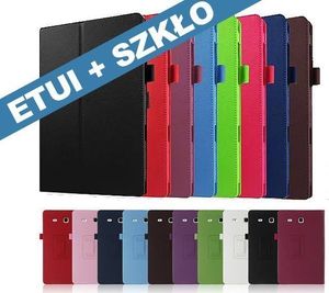 Etui na tablet 4kom.pl Etui skórzane PU Stand Cover Galaxy Tab E 9.6 T560 ZIELONE +Szkło+Rysik uniwersalny 2