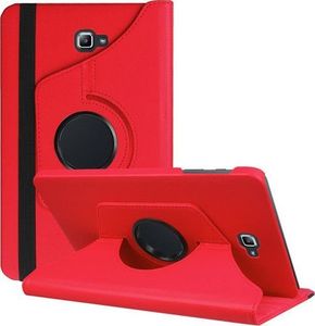 Etui na tablet 4kom.pl ETUI SKÓRZANE OBROTOWE 360 SAMSUNG GALAXY TAB A 10.1 T580 T585 CZERWONE + SZKŁO uniwersalny 1