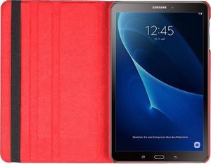 Etui na tablet 4kom.pl ETUI SKÓRZANE OBROTOWE 360 SAMSUNG GALAXY TAB A 10.1 T580 T585 CZERWONE + SZKŁO uniwersalny 2
