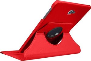 Etui na tablet 4kom.pl ETUI SKÓRZANE OBROTOWE 360 SAMSUNG GALAXY TAB A 10.1 T580 T585 CZERWONE + SZKŁO uniwersalny 3