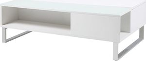 Selsey Ława Kostrena 110x60 cm biała ze szklaną wstawką 1