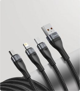 Kabel USB Baseus USB-A - USB-C, microUSB, Lightning 1.2 m Zielony (107700) 16