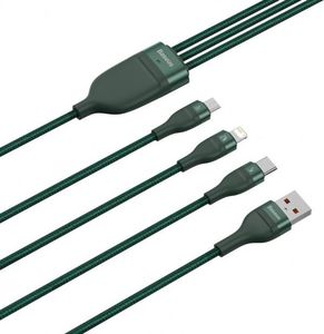 Kabel USB Baseus USB-A - USB-C, microUSB, Lightning 1.2 m Zielony (107700) 4