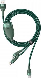Kabel USB Baseus USB-A - USB-C, microUSB, Lightning 1.2 m Zielony (107700) 7