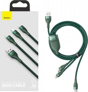 Kabel USB Baseus USB-A - USB-C, microUSB, Lightning 1.2 m Zielony (107700) 9