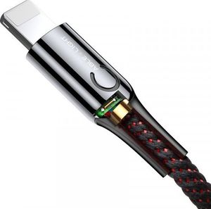 Kabel USB Baseus Kabel USB Lightning z diodą LED Baseus C-shaped 2.4A 1m (czarny) 3