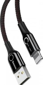 Kabel USB Baseus Kabel USB Lightning z diodą LED Baseus C-shaped 2.4A 1m (czarny) 4