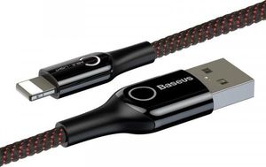 Kabel USB Baseus Kabel USB Lightning z diodą LED Baseus C-shaped 2.4A 1m (czarny) 5