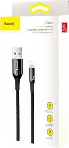 Kabel USB Baseus Kabel USB Lightning z diodą LED Baseus C-shaped 2.4A 1m (czarny) 7