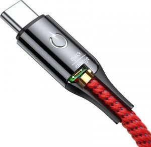Kabel USB Baseus Kabel USB-C z diodą LED Baseus C-shaped QC 3.0 1m (czerwony) 3