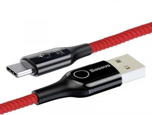Kabel USB Baseus Kabel USB-C z diodą LED Baseus C-shaped QC 3.0 1m (czerwony) 4
