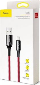 Kabel USB Baseus Kabel USB-C z diodą LED Baseus C-shaped QC 3.0 1m (czerwony) 7