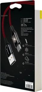 Kabel USB Baseus Kabel USB-C z diodą LED Baseus C-shaped QC 3.0 1m (czerwony) 8