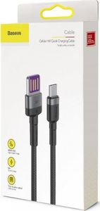 Kabel USB Baseus Kabel USB-C Baseus Cafule Huawei SuperCharge, QC 3.0, 5A 1m (czarno-szary) 10