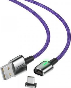 Kabel USB Baseus Kabel magnetyczny USB-C Baseus Zinc 3A 1m (fioletowy) 2