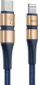 Kabel USB Baseus Kabel USB-C do Lightning Baseus BMX Double-deck, MFi, Power Delivery, 18W, 1,2m (niebiesko-złoty) 4