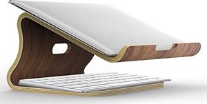 Samdi SAMDI Drewniany stojak na laptopa / Uniwersalny uchwyt na laptopa Elegancki drewniany stojak na notebooka Wspornik PC Chłodzenie Podstawa chłodząca Podstawa wspornika do MacBooka Air / Pro Retina (Czarny orzech) 1