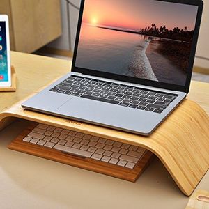 Samdi SAMDI Drewniany stojak chłodzący / Uniwersalny elegancki uchwyt do mocowania Drewniana stacja dokująca do notebooka MacBook Air / Pro Retina (bambus) 2