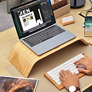 Samdi SAMDI Drewniany stojak chłodzący / Uniwersalny elegancki uchwyt do mocowania Drewniana stacja dokująca do notebooka MacBook Air / Pro Retina (bambus) 6