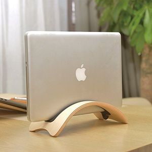 Samdi Pionowy stojak SAMDI do laptopa MacBook, uchwyt na laptopa do ochrony drewna z 3 miękkimi wkładkami silikonowymi do Apple MacBook Air Pro Retina White Birch 7