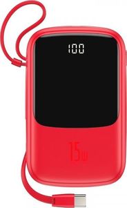 Powerbank Baseus Powerbank Baseus Qpow z kablem USB-C, 10000mAh, 3A, 15W (czerwony) 1