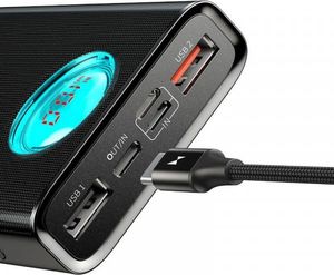Powerbank Baseus Powerbank 20000mA z wyświetlaczem Baseus Ambilight 2x USB, QC 3.0, PD (czarny) 5